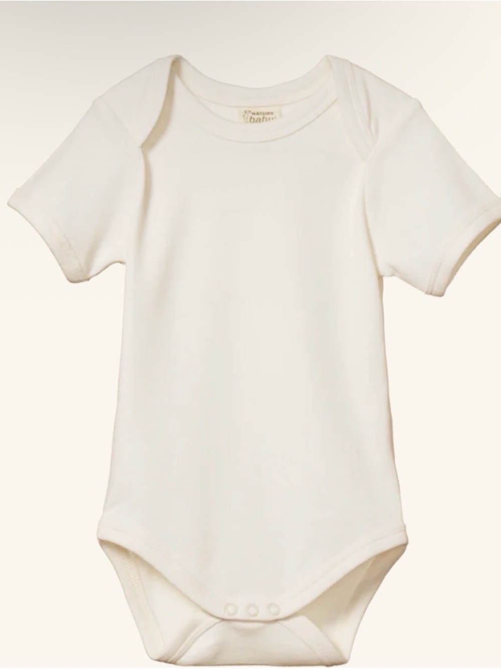 Premium Cream Short-Sleeve Baby One-Piece Bodysuit